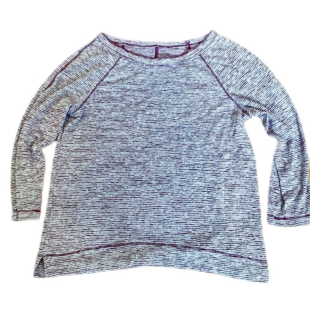 LOFT Purple Striped T Shirt